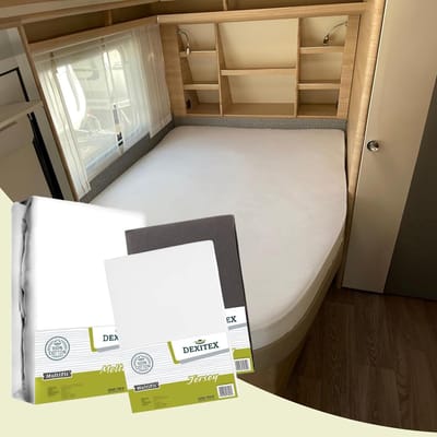 Textielpakket Frans bed - 1 molton met 2 hoeslakens - rechts 1 x Wit + 1x Antraciet