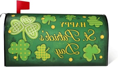 St. Patrick's Day Brievenbus Cover Magnetische Klaver Brievenbus Wraps Post Brievenbus Cover voor Tuin Yard Home Decor Standaard Grootte 21" x 48"..
