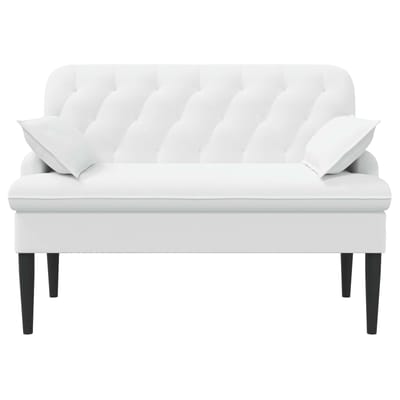 vidaXL - Lovingseat - met - knoopge - tuft - Wit - 111 - x - 68 - x - 80 - cm - Stof