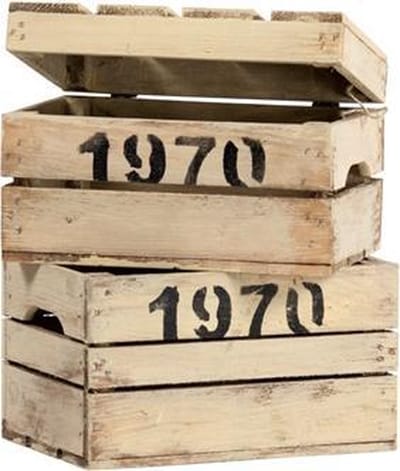 Kist met klapdeksel klein, old look / Cadeau kist / Houten verpakking / Krat / Houten Kistje / Cadeauverpakking