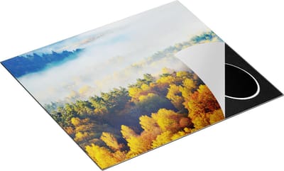 Chefcare Inductie Beschermer Gekleurde Herfstbos met Mist - 60x50 cm - Afdekplaat Inductie - Kookplaat Beschermer - Inductie Mat