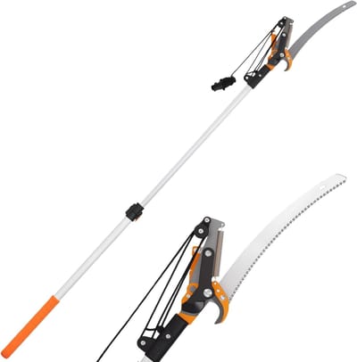 Telescopische Snoeizaag - Takkenknipper - Hoge Takken Snoeien - 2-in-1 Functionaliteit - 199 cm - Oranje