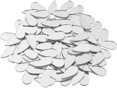 Spiegel Tegels, 2.5 * 1.2cm, 200 Stuks Spiegel Glazen Tegels, Voor DIY Projecten, Hobby en Huis Decoratie, Mozaïek Decor Spiegels Voor Woon en Slaapkamer (Zilver)