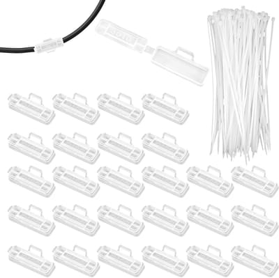 100 Transparante Kabeltags - 100 Stuks, 30x10mm, Waterdicht en Herbruikbaar, Ideaal voor Organiseren en Labelen van Kabels en Draden