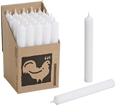 Hahn Dinerkaarsen - Wit - 25x stuks - 18 cm - sfeer kaarsen - 7 branduren - kandelaar