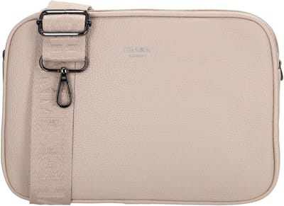 Charm London Mulberry Street Crossbodytas - Schoudertas - Drie Ritsvakken - Verstelbare Schouderband - Afneembaar - Damestas - Schoudertas - Beige