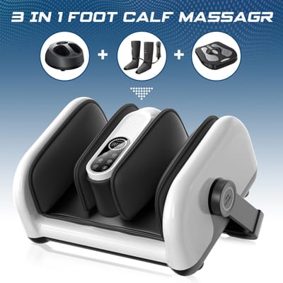 Elektrische Voetmassageapparaat Met Verwarming Afstandsbediening Huis Voet Kuit Arm Drie-in-één Massager Been Schoonheidsmachine Kneed Luchtmassager UK white