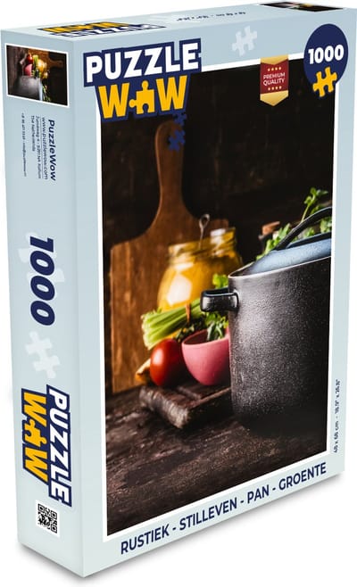 Puzzel Rustiek - Stilleven - Pan - Groente - Legpuzzel - Puzzel 1000 stukjes volwassenen