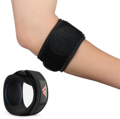 Tenniselleboogbandage met EVA Kussen, Verstelbaar en Antislip voor Epicondylitis en Pijnverlichting bij Tennis en Golf