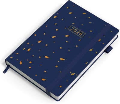 Famanu – Kalender 2026 A5 boekagenda met weekoverzicht meertalige indeling en frisse blauwe kaft
