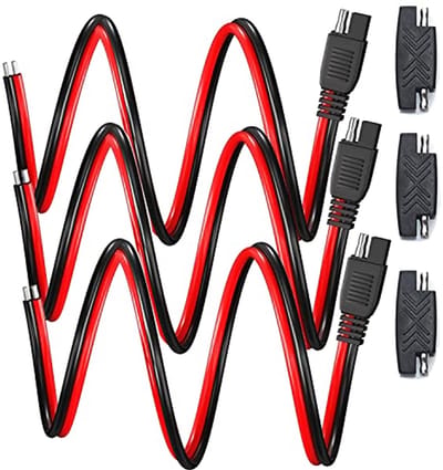 SAE Aansluitkabels 3 Stuks voor Auto en Motorfiets - 12V-24V, 16 AWG, 30 cm