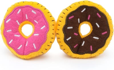 Famanu - Donutvormig zacht hondenspeelgoed, geluidsspeelgoed, voor kleine en middelgrote honden, stimulerend en duurzaam