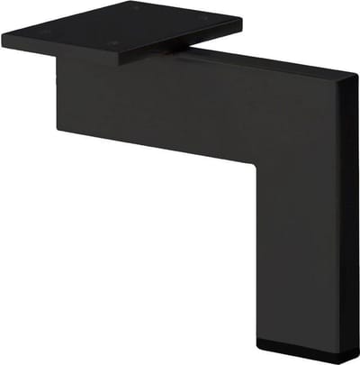 Stalen meubelpoot zwart design 14 bij 1,5 cm en hoogte 14 cm - Set van 4 stuks