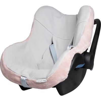 Baby's Only Baby autostoelhoes 0+ Cozy - Geschikt voor Maxi Cosi - Oud Roze - Hoes voor de autostoel met teddystof - Geschikt voor 3- & 5-puntsgordel