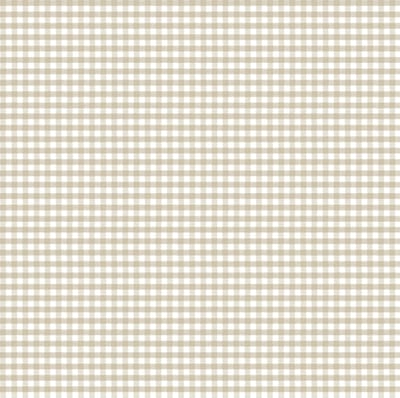 Behang - Geruit - Vichy Ruitjes - Beige Lichtbruin - Babykamer Kinderkamer Speelkamer - Vliesbehang - 0,53 x 10,05 M - Happy