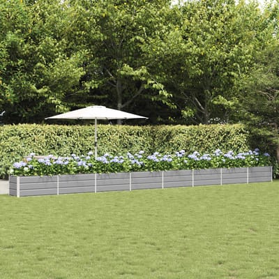 vidaXL Plantenbak Lichtgrijs 770 x 50 x 45 cm Gegalvaniseerd staal