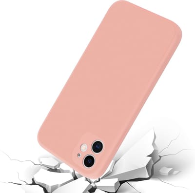 ShieldCase Hoesje geschikt voor Apple iPhone 11 vierkante silicone case - roze - Stijlvolle Beschermcase - Uniek Vierkant Design - Lichtgewicht en Duurzaam Hoesje - Flexibele Telefoonbescherming