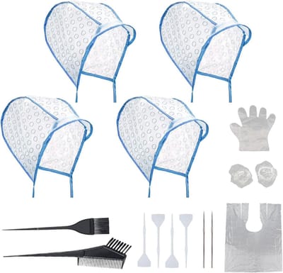Famanu - 15-delige highlightset met haakkap, borstels, kammen, sjaal en handschoenen – Blauw