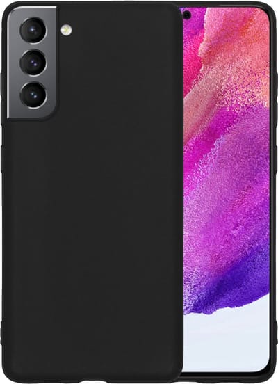 Hoesje - Geschikt voor Samsung Galaxy S21 FE - Sterk & Shockproof - Hoes Cover - Siliconen Case - Telefoonhoesjes - Zwart