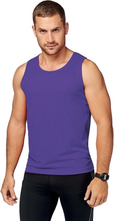 Sport singlet voor heren - Tanktop hemd - Paars - Herenkleding - Mouwloze t-shirts - sportkleding S