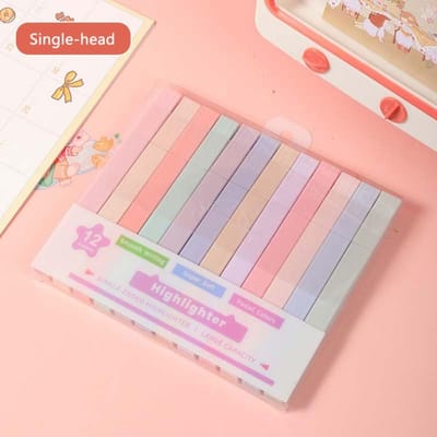 Surligneurs fluorescents Surligneurs pastel esthétiques à double tête Fournitures de papeterie Marqueurs de couleur Kawaii gray