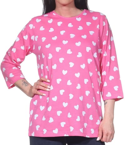 Damespyjamashirt met lange mouwen mix & match