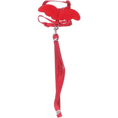 Harnais Laisse Canard Ajustable Taille Forme Aile Corde de Traction pour Petits Animaux Entraînement en Extérieur Rouge S Small rouge