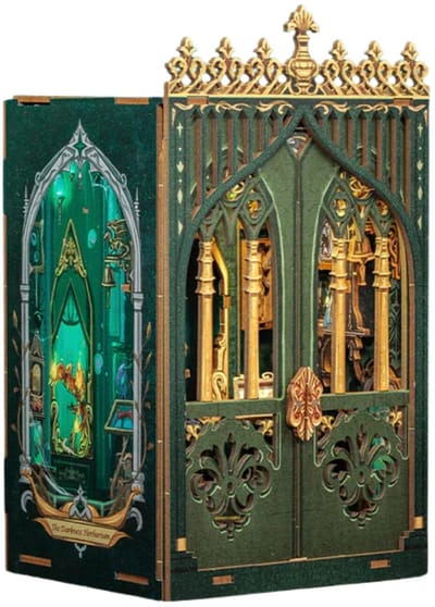CuteBee Book Nook - Modelbouw - Houten 3D Puzzel - DIY Bouwpakket Volwassenen en Volwassenen - Boekensteun - Boekenhouder - The Darkness Hernarium