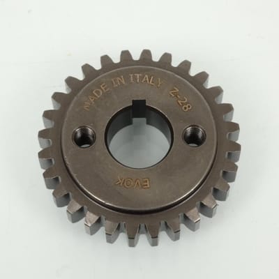 Pignon bout vilebrequin EVOK pour scooter Piaggio 90 Vespa 1963 à 1988 28 dents