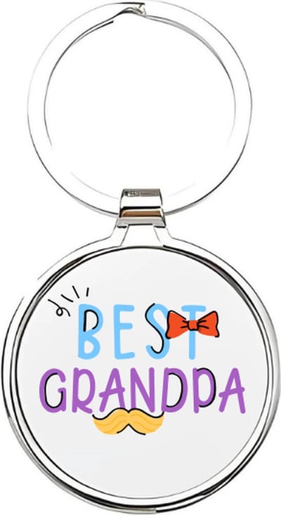 Akyol - Best grandpa Sleutelhanger - opa - De leukste opa - Opa sleutelhanger - grootvader sleutelhanger - Sleutelhanger voor opa - Familie sleutelhanger - verjaardagscadeautje - cadeau voor opa - grandfather - Pake - 4 x 7,5 CM