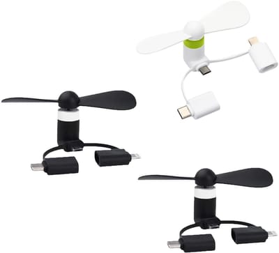 Allecto - Draagbare Mini Telefoon Ventilator - 3-in-1 Smartphone Koeler - Compact en Lichtgewicht - Vervangbare Bladen - Ideaal voor Warme Dagen - ...