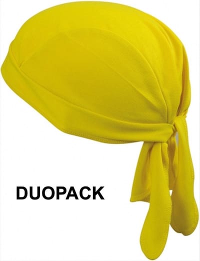 CHPN - Sportbandana - Bandana - Geel - 2 stuks - Sportmuts - Hoofddeksel - Sportmuts - Universeel - Absorberend - Duopack