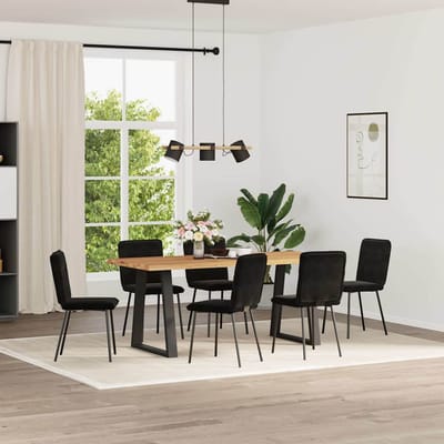 vidaXL - Eetkamerstoelen - 6 - st - fluweel - zwart