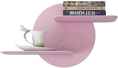 Wandrek Smeedijzer - Zwevende plank - Woonkamer decoratie - Moderne minimalistische stijl - Maat L - Roze