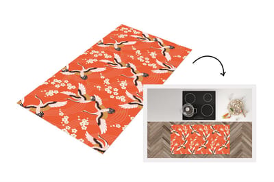 Keukenloper 120x60 cm - Keukenmat vinyl Kraanvogel - Sakura - Patronen - Japans - Keukenmatten loper - Keuken vloerkleed tapijt