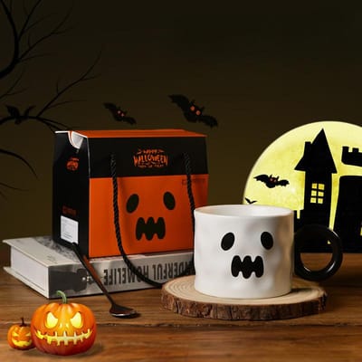 Keramische Creatieve Waterbeker Geschenkverpakking Halloween Hoge Waarde Mok Geschenkdoos Evenement Vakantie Souvenir 401-500ml