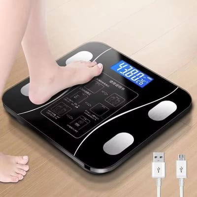 slimme modus Bluetooth verbonden weegschaal voor nauwkeurige berekening Professioneel fitnessmanagement vetverlies elektronische weegschaal gray
