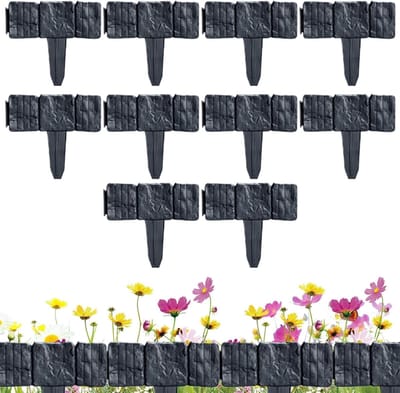 Tuinrand Steenlook - Flexibele Borders - Tuin Decoratie - Geen Graafwerk - 10 Stuks - Zwart
