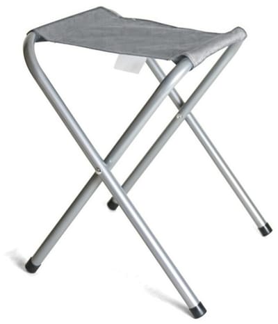 Gerimport Opvouwbare stoel - grijs - kunststof/metaal - 35 x 38 cm - klapstoel camping