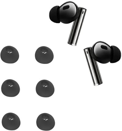 Vervangende Siliconen Oordopjes voor In-Ear Hoofdtelefoons, 6 Stuks (Zwart)