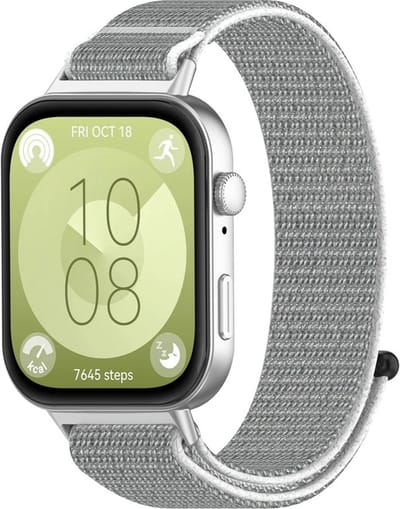 Nylon bandje - geschikt voor Huawei Watch Fit 5 (PRO), Watch Fit 4 (Pro), Watch Fit 3 - grijs