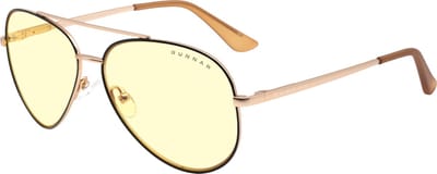 GUNNAR - Maverick Gaming Bril - Computerbril - Blauw Licht Bril - Blue Light Glasses 0.2 Sterkte - Black/gold - Amber