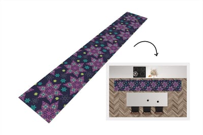 Keukenloper - Loper keuken - Sterren - Regenboog - Luxe - Winter - Patroon - 300x50 cm - Keukenloper vinyl