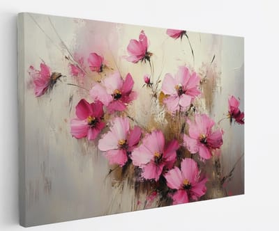 Saammp Canvas Schilderij - Wilde Bloemen in Weide - Natuur - 60x40 - Foto op canvas - Wanddecoratie - Muurdecoratie Woonkamer - Kantoor Decoratie