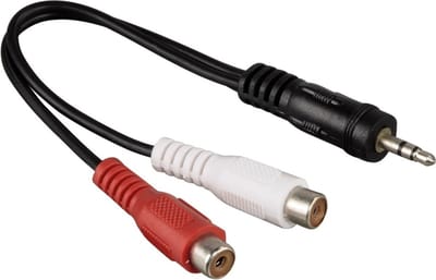 Hama Audio Adapter, 2x RCA socket - 3.5 mm jack plug, stereo