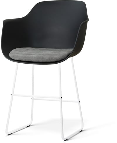 Nolon Nino-Liz barkruk zwart met zeegrijs Zitkussen - wit onderstel - 65 cm