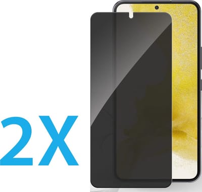 Screenprotector Geschikt Voor: Samsung Galaxy S22 - Privacy Full Screenprotector 2x - screen protector - volledige glas - bescherming - beschermglas - Anti Spy - ZT Accessoires