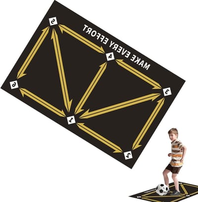 Voetbal Trainingsmat - Balvaardigheid Trainer - Voetbalspel Verbeteren - Antislip Stabiliteit - 60 x 7.5 cm - Geel