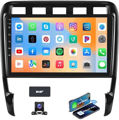 ESSGOO CarPlay autoradio geschikt voor Porsche Cayenne 9PA | 2003 t/m 2010 | Autoradio met navigatie | Draadloos Apple CarPlay & Android Auto | 4GB + 64GB | Android 15 | Bluetooth & Wifi | Achteruitrijcamera | DAB+