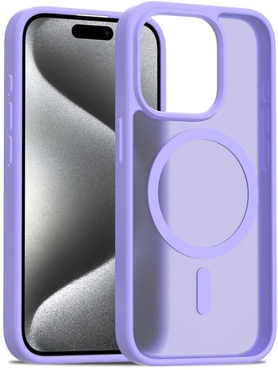 Solidenz Hoesje - Geschikt voor iPhone 15 Pro - FrostMag Backcover geschikt voor MagSafe - Lavendel